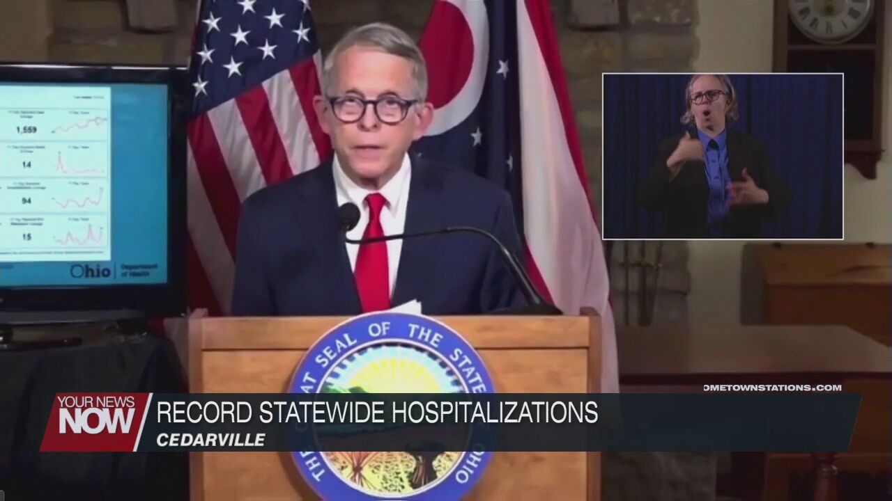 Gov. DeWine says Ohio set record for new hospitalizations